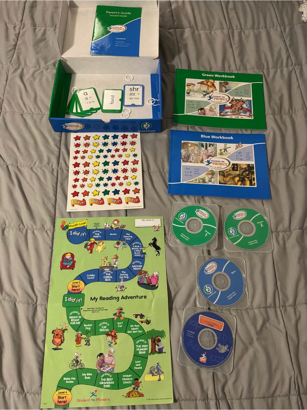 Hooked on Phonics 2nd Grade Workbooks, CD, Flashcards, Game & Stickers - Picture 4 of 4